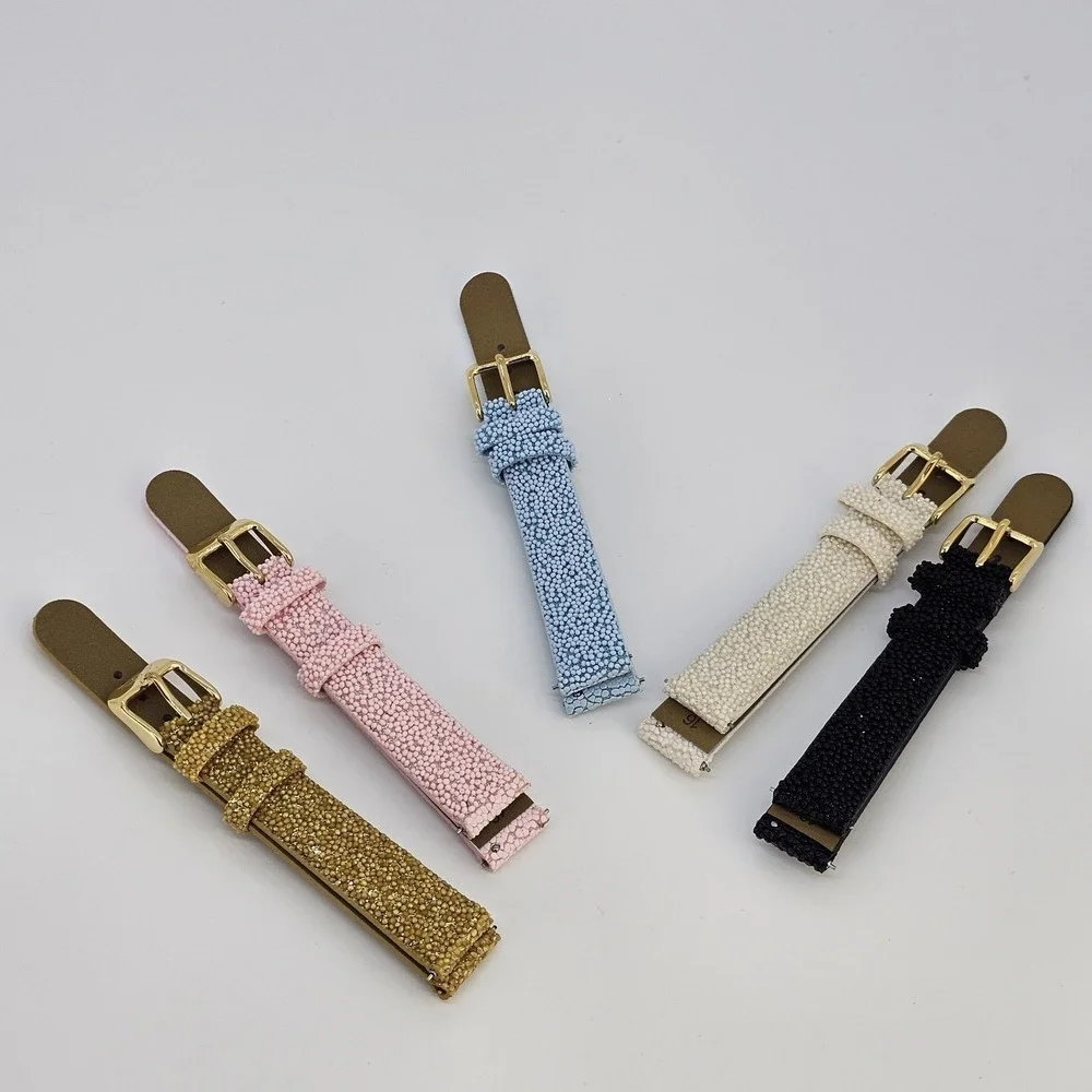 5X Invicta 16MM Multicolors Genuine Leather Band Straps Gold Buckle‎